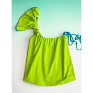 FRANKIE BIKINIS Lime Asymmetrical Swim Coverup Top Size Medium